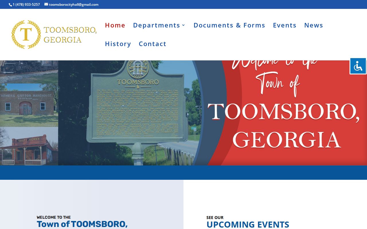 Official Town of Toomsboro city records and contact page