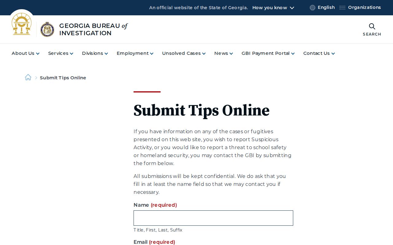 GBI online tip form available for Wilkinson County public-safety information